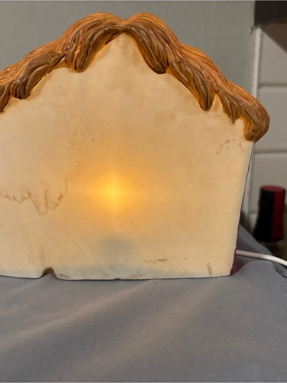 Chadwicks Red and Brown Nativity Light Porcelain Holiday Scene